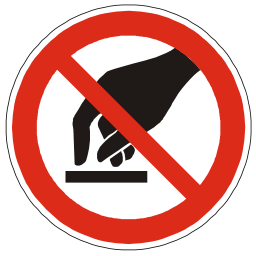 Download free red round pictogram hand prohibited touch icon
